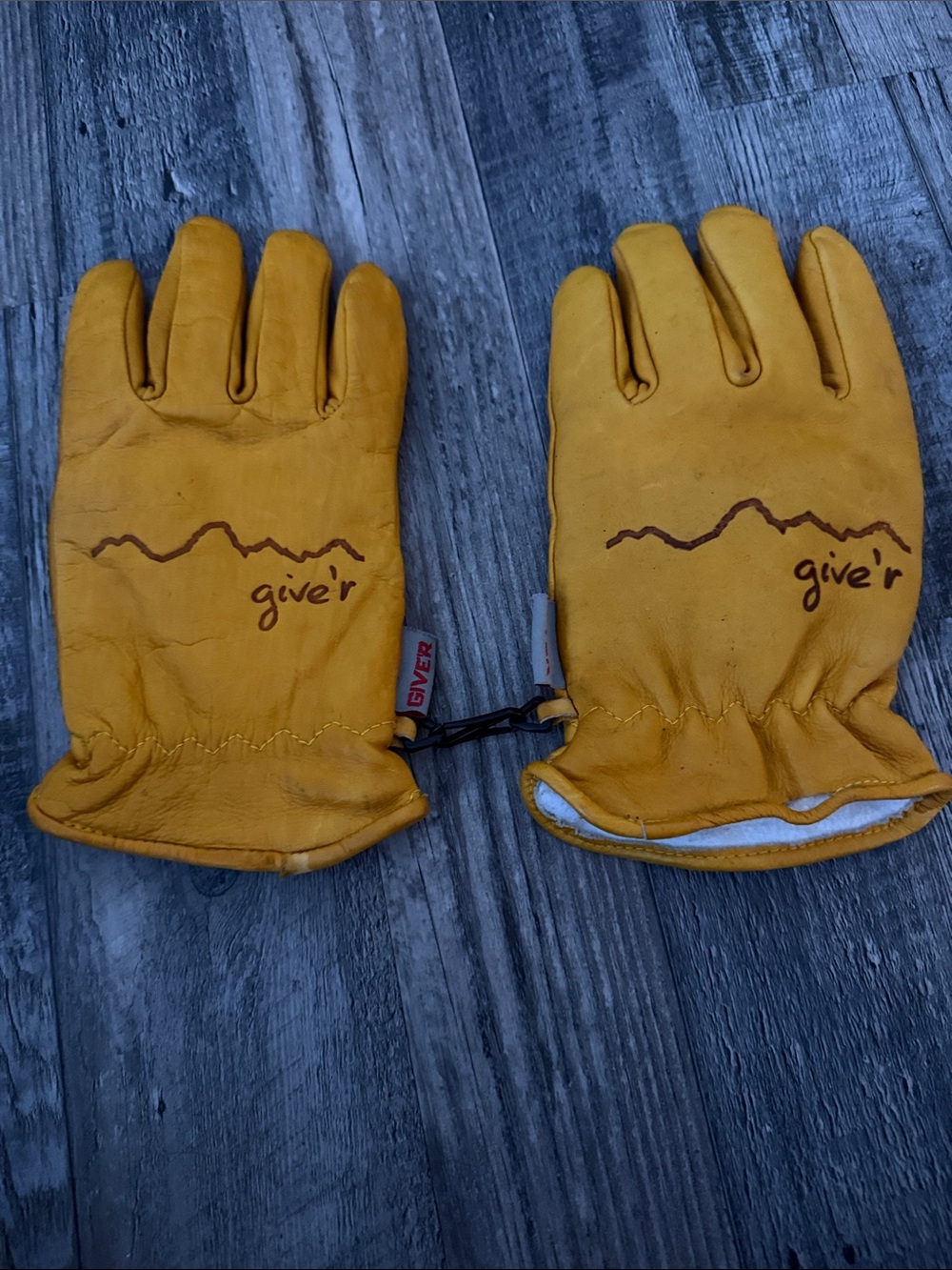 Men's Yellow Work Gloves - Durable Leather Outdoor Gloves